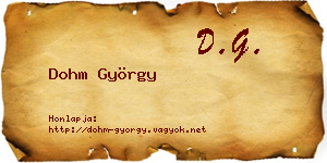 Dohm György névjegykártya
